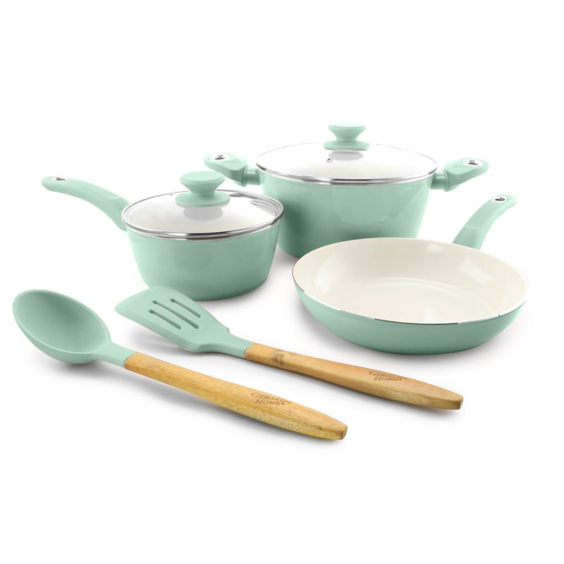 Gibson Plaza Cafe 7pc Cookware Set, Sky Blue, 1 of 9