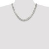 Black Bow Jewelry Men's 11mm, Sterling Silver Solid Flat Curb Chain Necklace - 2 of 4