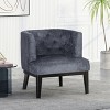 TOAOTBNBO Mid-Century Accent Chair with Wood Legs, Breathable Fabric Armchair with Soft Padded Seat Upholstered Barrel Chair for Office, Gray - 4 of 4