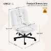 VINGLI Swivel Armless Criss Cross Vanity Chair with Wheels/no Wheels,Rocking Cross-Legged Office Desk Chair,  Teddy Fleece - 3 of 4