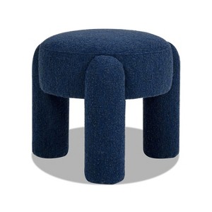 Kumasinova 20.5" Round Ottoman Stool,Soft Boucle Upholstered Footrest Ottoman for Living Room,Cozy 3-Legged Stool with High Density Foam Filling - 1 of 4
