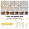 Ludomide Modern Linear Chandelier Black Hanging Pendant Light with Milky White Glass Globe Lampshade Mid Century Sputnik Pendant Light Fixture - 3 of 4