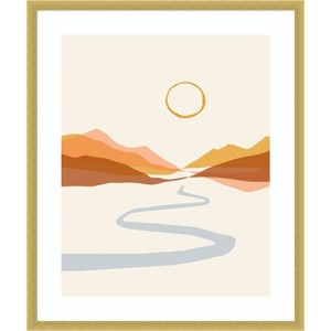 Amanti Art Geo Landscape Line II by Victoria Barnes Wood Framed Wall Art Print - 1 of 4