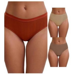 INSPIRE CHIC Women's High Waisted Butt Lifter Briefs Tummy Control Underwear, Available in Plus Size 3 Packs - 1 of 4