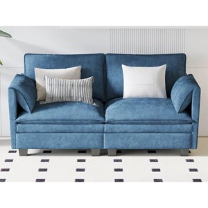 Okak Mid Century Designed Loveseat Sofa Futon Couch with Arm Pillows,Comfy 2-Seat Sofa Couch for Living Room,Apartment - 1 of 4