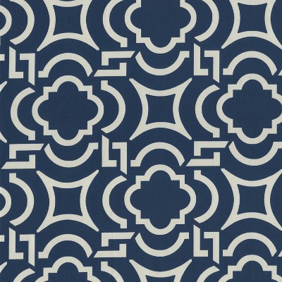 Navy and White Polyester Outdoor Chaise Lounge Cushion