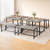 Dining Table Set for 4 with 2 Benches, Kitchen Table Set for 4-6 with Corner Protector - 3 of 4