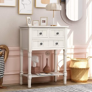 ORRD Small Entryway Table with Storage Drawers and Bottom Shelf for Living Room, Narrow Sofa Console Table for Hallway（Navy） - 1 of 4