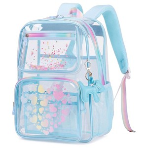 Clear Backpack for School Girls, Heavy Duty TPU Transparent Bookbag, Large Stadium Approved Clear Backpack for School, Concerts, and Events - 1 of 4