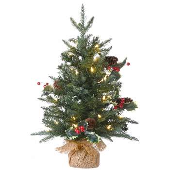 2' Pre-lit LED Pine Artificial Christmas Tree White Lights - National Tree Company
