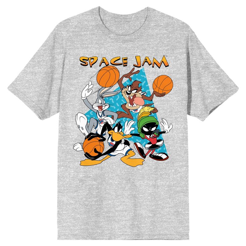 Looney Tunes Tune Squad Characters Group Men's Heather Grey Graphic Tee, 1 of 4