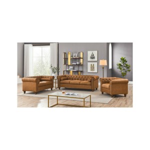 Classic Traditional Upholstered Sofa,Chesterfield Tufted Couch with High-Tech Fabric Surface-The Pop Home - 1 of 4