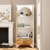 FUFU&GAGA Classic White Corner Cabinet with Intricate Carvings and Arched Glass Doors - 2 of 4