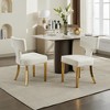 Okak Mid Century Dining Chairs Set of 2, Curved Linen Upholstered Back with Copper Nailheads, Solid Hardwood Frame Accent Chair - 2 of 4