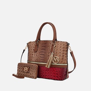 MKF Collection Autumn Croc-Embossed Tote & Wallet Set by Mia K - 1 of 4