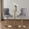 Velvet Swivel Bar Stools Set of 2 with Upholstered Back, Adjustable Counter Height Barstools, Bar Chairs for Home Bar - Leovsnove - 3 of 4