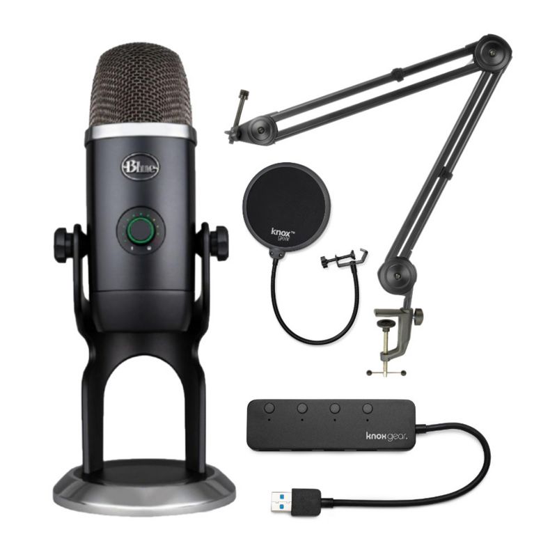 Blue Microphones Yeti X Mic Bundle with Knox Boom Arm, Pop Filter and USB Hub, 3 of 4