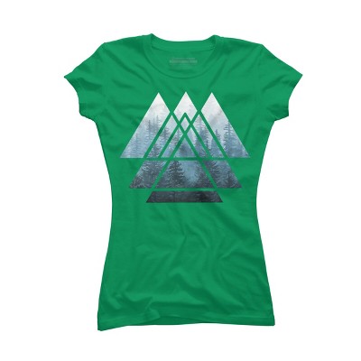 Junior's Design By Humans Misty Forest Sacred Geometry By Maryedenoa T-Shirt