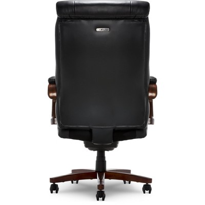 Trafford High-Back Swivel Black Leather Executive Chair with Memory Foam