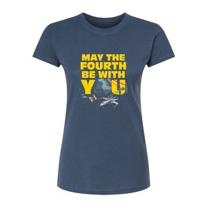Women's - Star Wars - May Fourth Dogfight Fitted Graphic T-Shirt - 1 of 3
