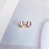 Baseball Stud Earrings with Screw Back, Surgical Steel Enamel Sports Jewelry. - 4 of 4