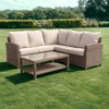 Courtyard Casual Capri 4 pc Sectional Set  Includes:  One Left & One Right Sectional Loveseat, one Corner Seat and one Coffee Table - 2 of 4