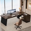 Lantine 78" L Shaped Desk with Drawers, Large Executive Desk with File Cabinet, Corner Computer Table Business Furniture for Home Office - 2 of 4