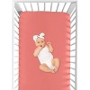 Sweet Jojo Designs Girl Baby Fitted Crib Sheet Mod Diamond Collection Solid Coral Pink - 4 of 4
