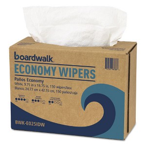 Boardwalk Scrim Wipers, 4-Ply, 9.75 x 16.75, White, 150 / Dispenser Pack, 6 Dispenser Packs / Carton - 1 of 2