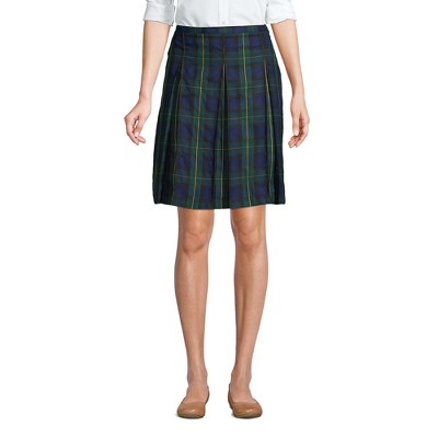 School Uniform Young Women's Plaid Box Pleat Skirt Top of the Knee