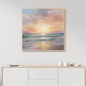 Masterpiece Art Gallery 35"x35" Ocean Sunrise 9 Wall Art - 1 of 4