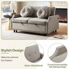 LOVMOR 54.7" Multiple Adjustable Positions Sofa Bed Stylish Sofa Bed with a Button Tufted Backrest, Two USB Ports and Four Floral Lumbar Pillows - 4 of 4
