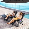 Outsunny Zero Gravity Lounge Chair Set of 2 Reclining Folding Outdoor Lounge Chairs with Cushion, Headrest, and Side Tray for Patio, Beach - image 3 of 4