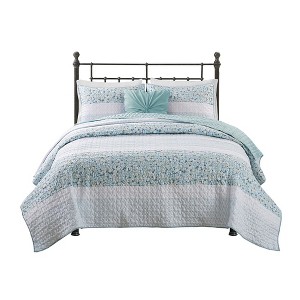 Gracie Mills Glenn Coastal Breeze 5-Piece Seersucker Comforter Ensemble with Coordinating Throw Pillows - 1 of 4