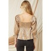 Women's Leopard Iridescent Babydoll Top - entro - 3 of 4