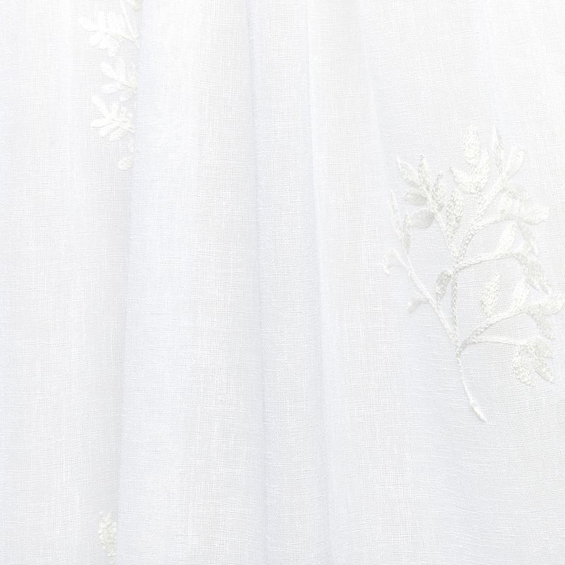 Nicole Miller New York Mabel Sheer Rod Pocket Curtain Panels, 54"x84", White, Set of 2, 1 of 2