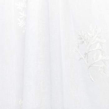 Nicole Miller New York Mabel Sheer Rod Pocket Curtain Panels, 54"x84", White, Set of 2