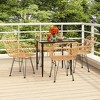 vidaXL Garden Dining Set Black Steel, Tempered Glass, Polyethylene Medium - Brown 31.5" x 31.5" x 29.1" 4 Items - 2 of 4
