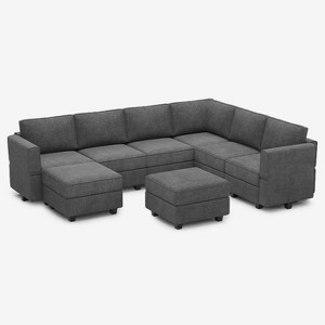 Belffin Modular Terry Sofa with Storage Seat and Ottoman (7 Seats + 9 Sides) - 1 of 4