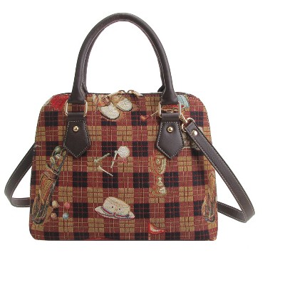 Signare USA Golf Brown Convertible Top Handle Handbag