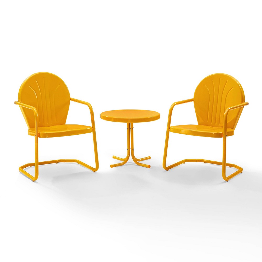 Photos - Garden Furniture Crosley Griffith 3pc Outdoor Conversation Set - Tangerine  
