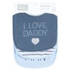 Hudson Baby Infant Boy Fiber Filled Drooler Bibs 3pk, I Love Daddy Coronet Blue, One Size - 2 of 4