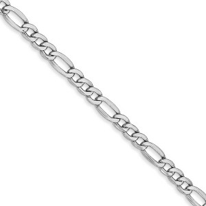 Black Bow Jewelry 3.5mm 14k White Gold Hollow Figaro Chain Necklace - 1 of 4