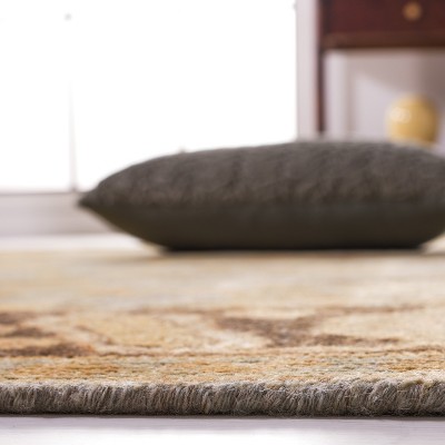 Hand-Knotted Light Blue Wool Oushak Area Rug, 3' x 10'