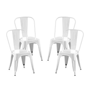 IHOMEADORE 18Inch Industrial Metal Dining Chairs set of 4 - 1 of 4