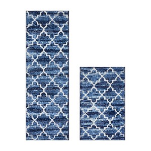 Savio Collection 100% Micro Polyester 2 Piece Bath Rug Set - Better Trends - 1 of 4