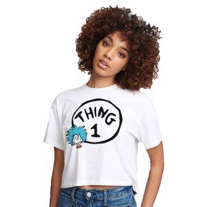 Women's - Dr. Seuss - Thing One Cropped Graphic T-Shirt - 1 of 4