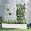 MAYEERTY Planter Box with Trellis Iron White Arch Louvered Classic Style 72x35x16in 3-Piece Set - 2 of 4