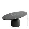 Modern Solid Wood Oval Coffee Table, Compact Black Center Table for Living Rooms, Apartments or Small Spaces – The Pop Home - 4 of 4
