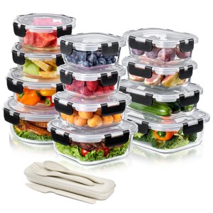 Sorbus Glass Food Storage Containers with Lids - Airtight, Microwave, Fridge, Dishwasher, Oven Safe, BPA-Free, Meal Prep Containers - 1 of 4